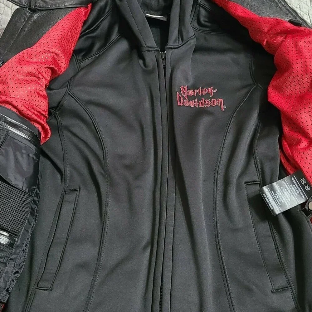 Harley Davidson Women's ROAD ANGEL 3 in 1 Black Leather Jacket Small NWOT‌‌ - Picture 4 of 13
